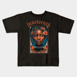 juneteenth African American woman Kids T-Shirt